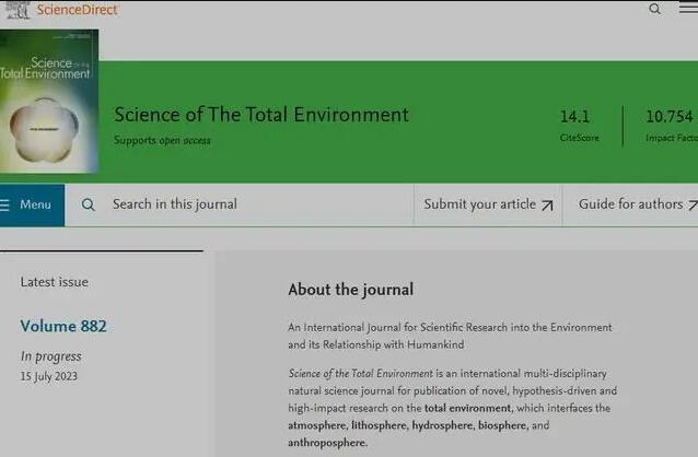 sci total environment影响因子