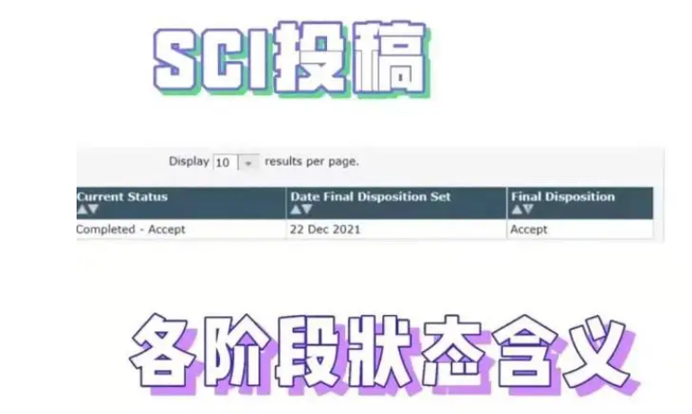 sci投稿状态有哪些