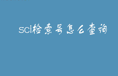 sci检索号是哪个