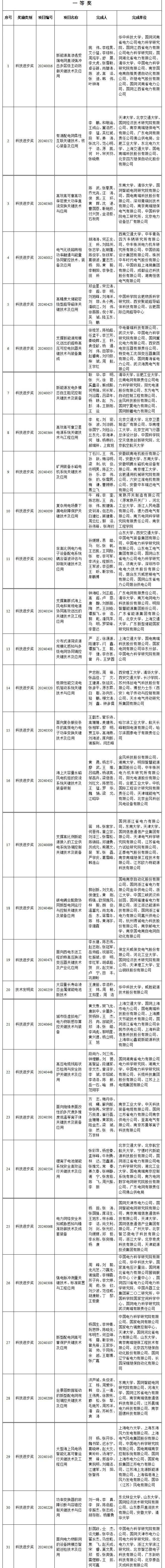 2024年度中国电工技术学会科学技术奖获奖项目和青年科技奖获奖人公布