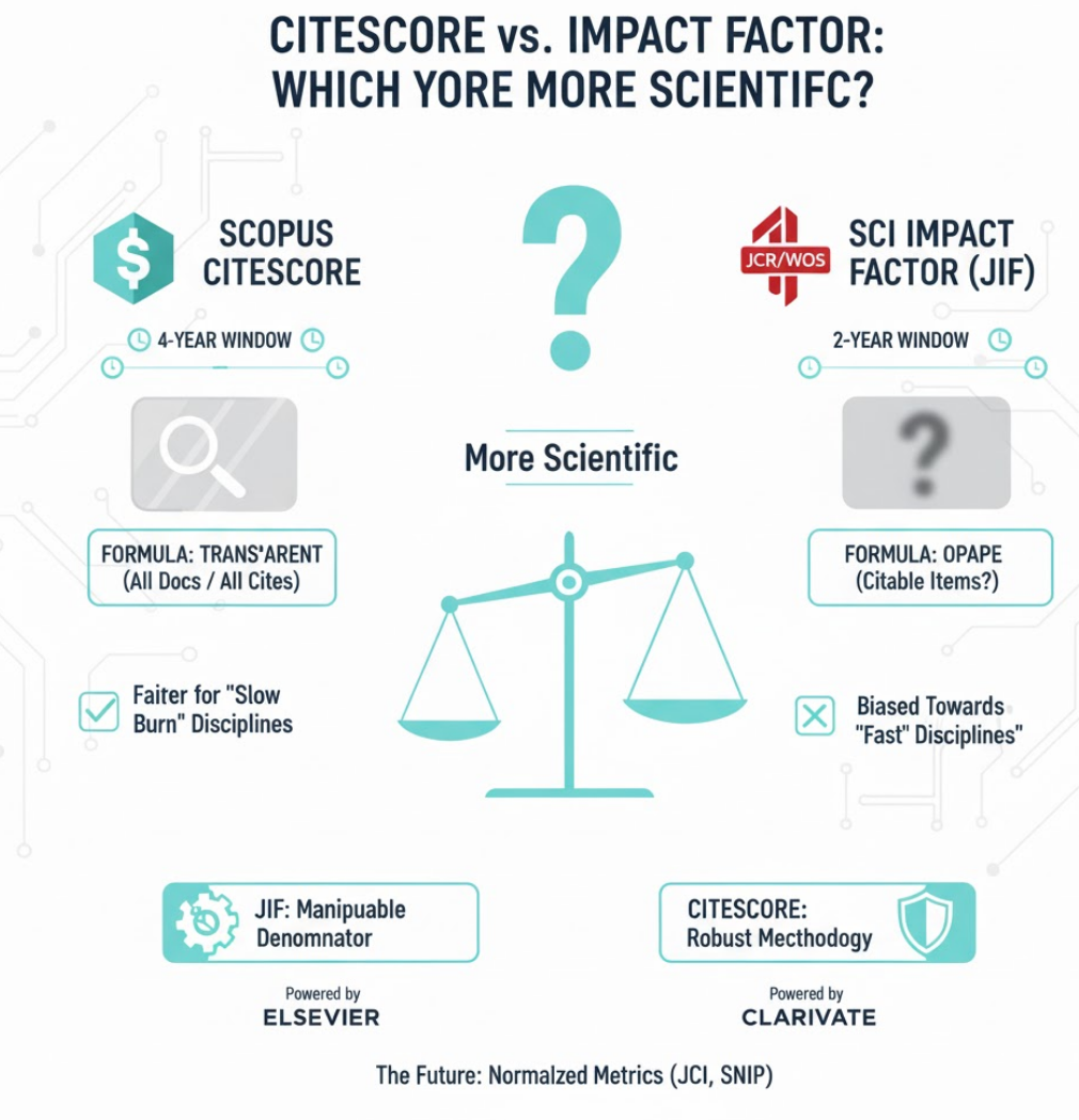 Scopus 的 CiteScore 和 SCI 的 Impact Factor 哪个更科学？