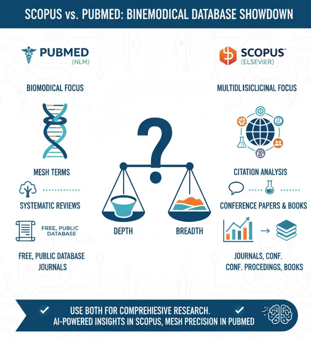 Scopus 和 PubMed 数据库在生物医学领域的收录区别（深度对比）