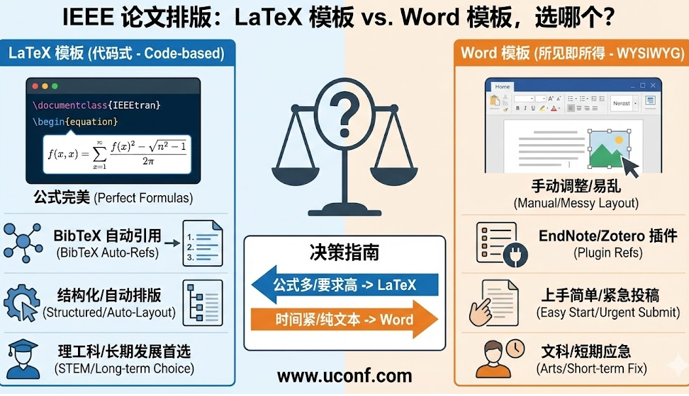 IEEE 投稿用 LaTeX 还是 Word？排版优缺点对比与新手选择指南