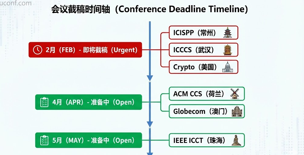 :2026年网络安全(Cyber Security)学术会议征稿汇总 | EI检索与CCF推荐截稿时间表