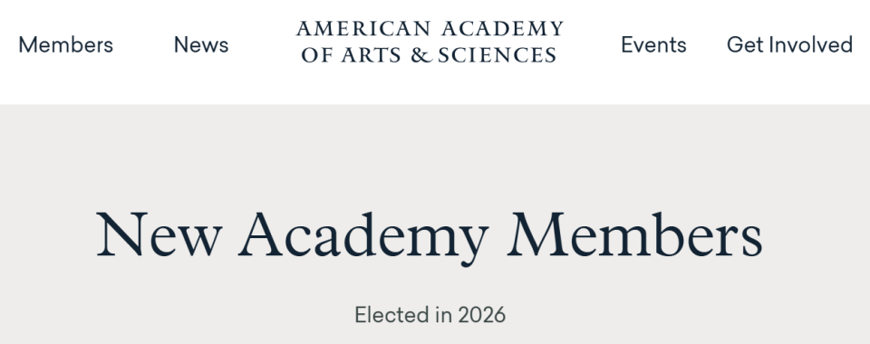 2026美国艺术与科学院新增院士揭晓,中科大、上海交大和郑州大学校友当选