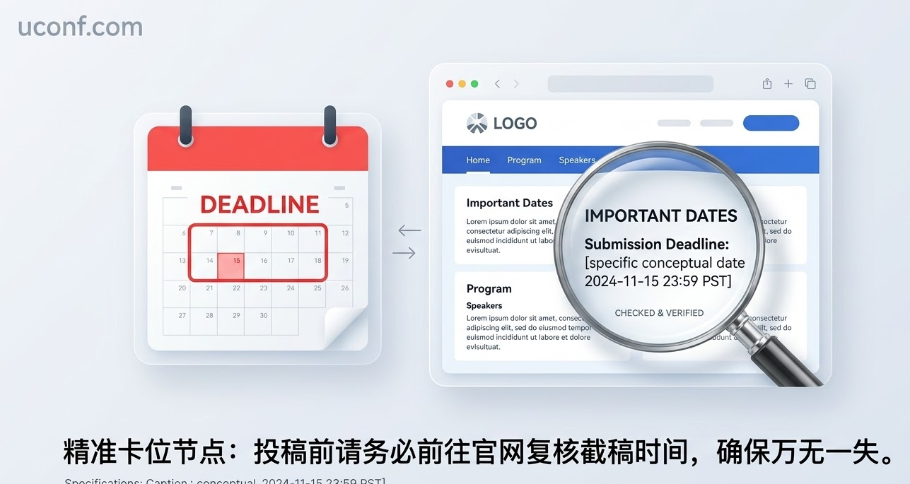 截稿日期倒计时与官方核查提醒示意图