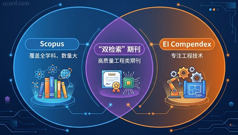 Scopus与EI Compendex数据库收录范围与重合度对比图