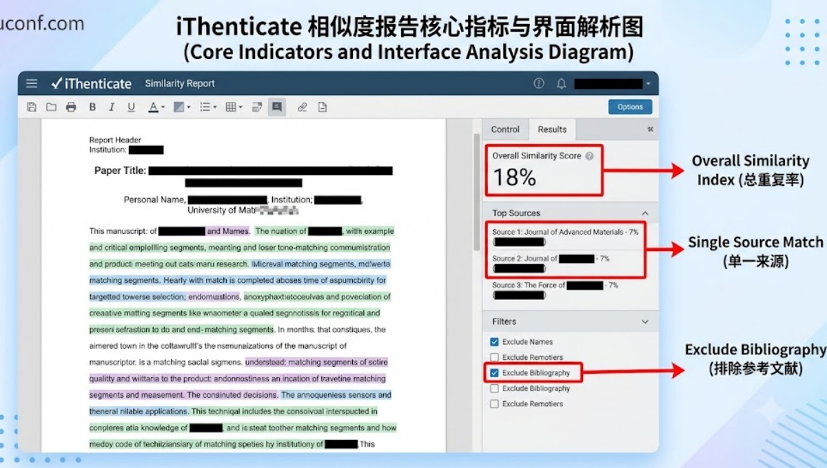 论文查重率多少算自我剽窃？iThenticate相似度报告解读与降重技巧