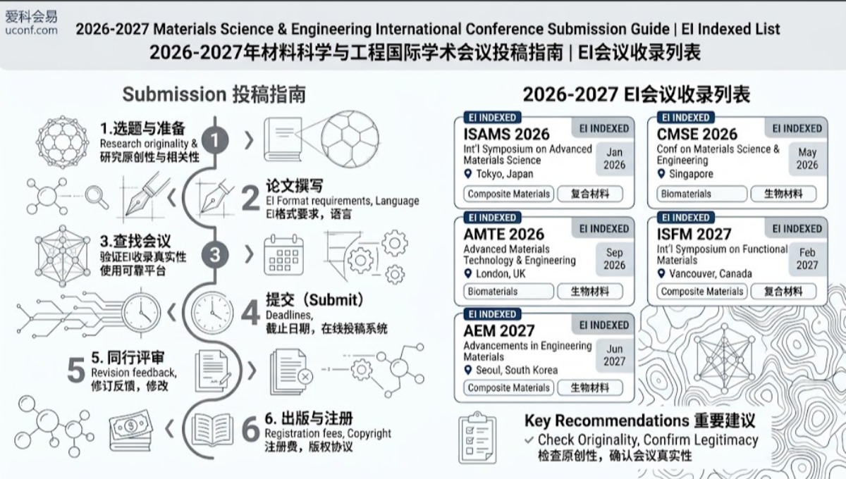 2026-2027年材料科学与工程国际学术会议投稿指南_EI会议收录列表