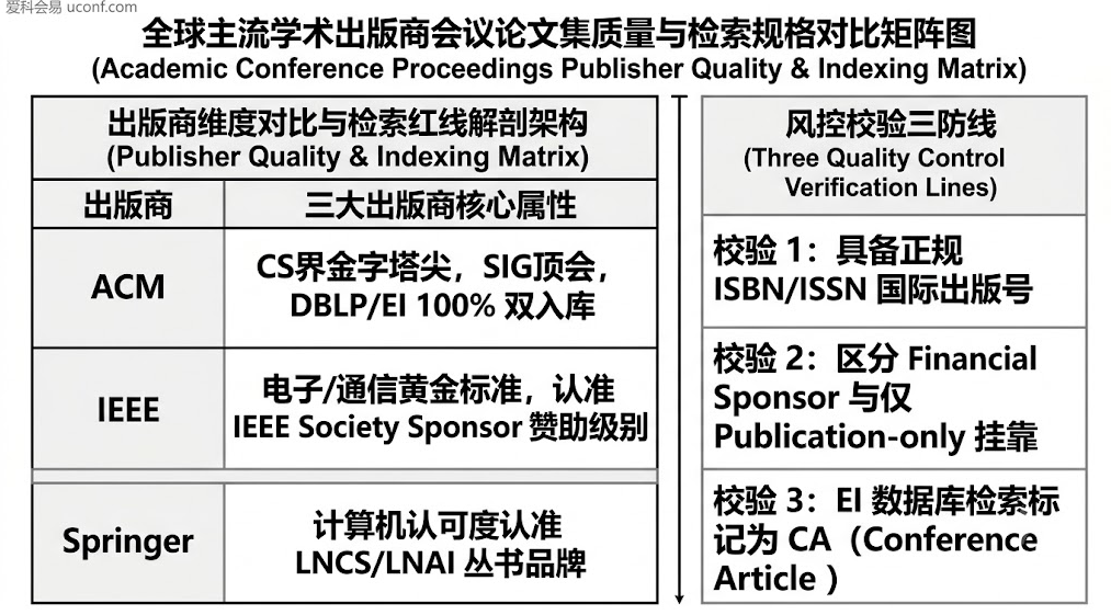 出版商会议论文集质量对比矩阵图