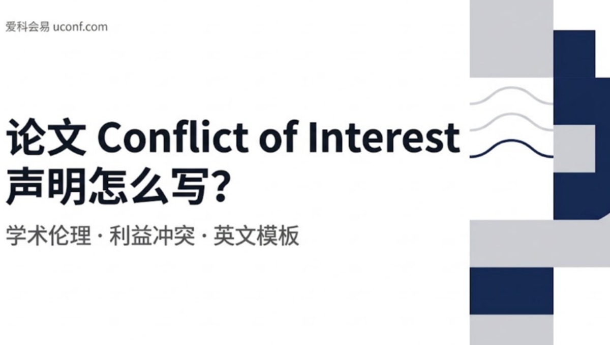 Conflict of Interest 利益冲突声明怎么写？学术论文COI标准英文模板
