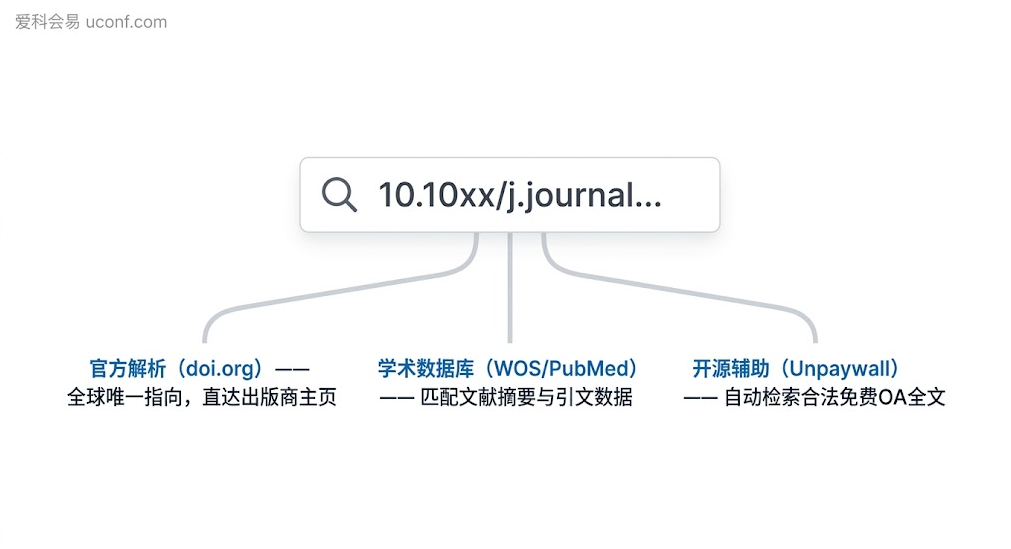 DOI号查询论文系统路径与学术文献精准检索工具分类图