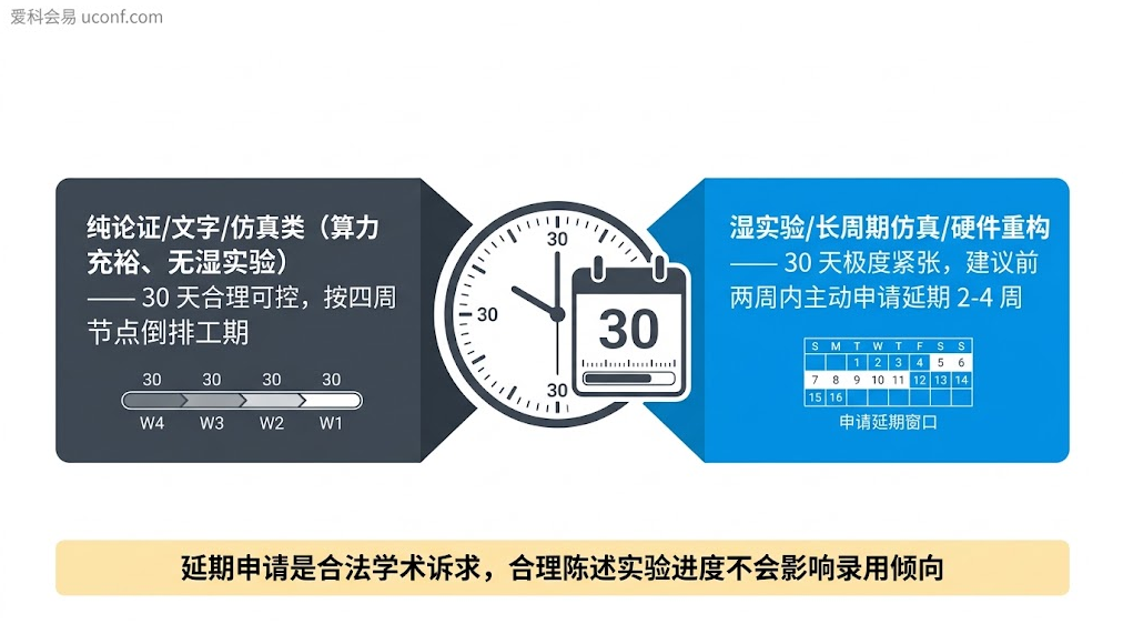 SCI 论文大修 Major Revision 一个月时间充裕度评估与延期申请决策路径图