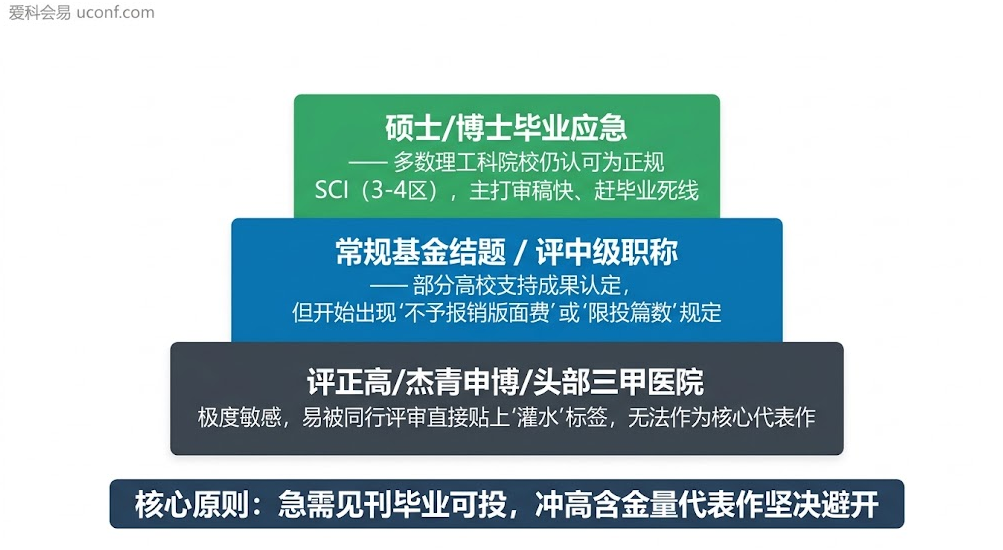 MDPI 旗下开源期刊国内高校与科研机构学术认可度分级矩阵示意图