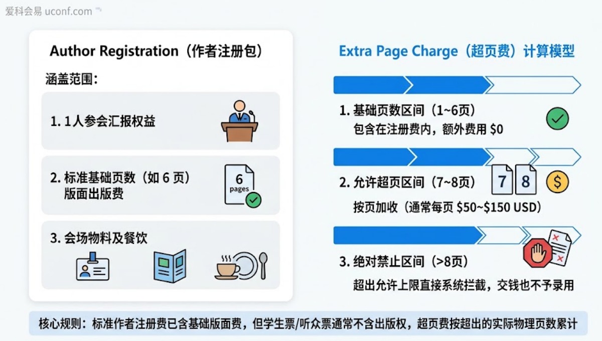 学术会议Registration Fee包含版面费吗？超页费计算方法与排版避坑指南