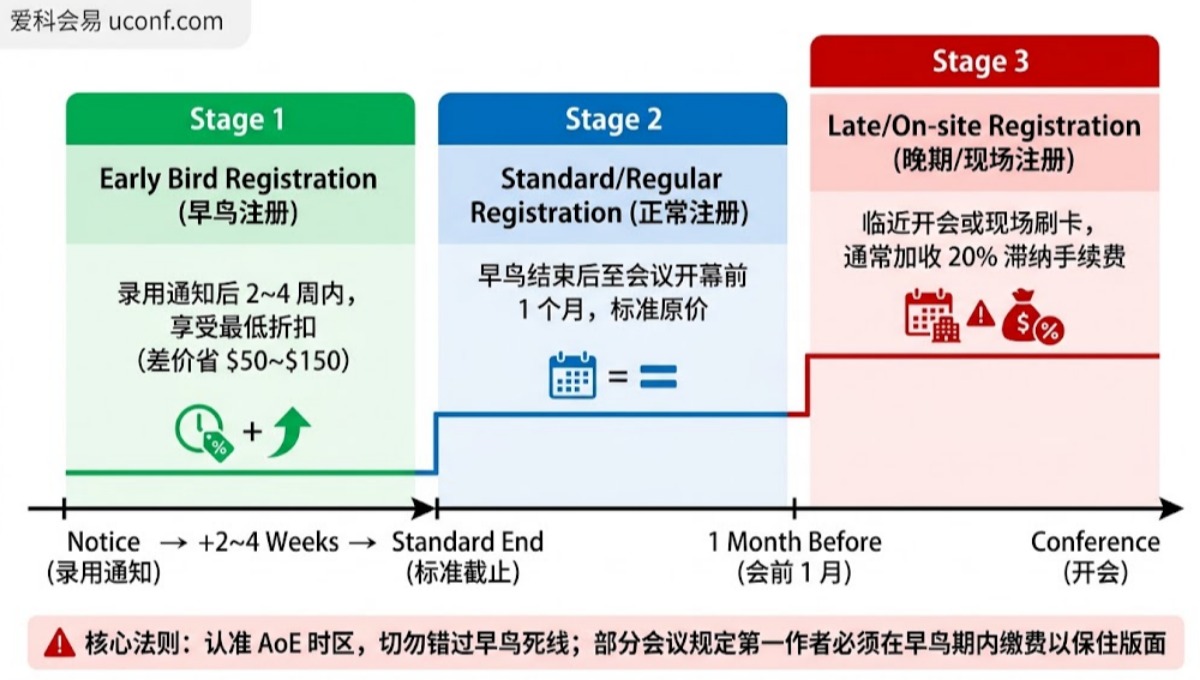 国际学术会议早鸟价（Early Bird）与正常注册费差多少？