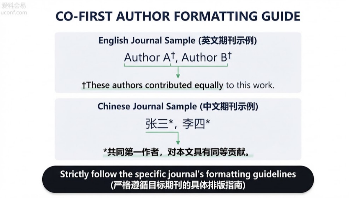 共同一作怎么标注？中英文期刊Co-First Author标准格式示例